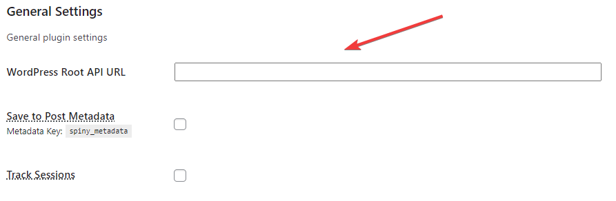 General Settings - WordPress Root API URL